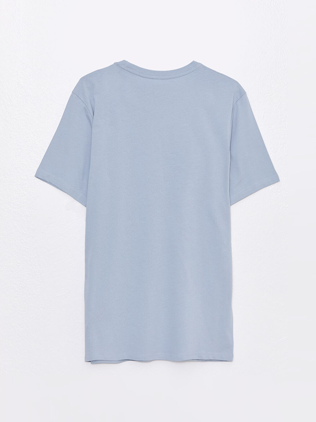 Mavi Bisiklet Yaka Baskılı Kısa Kollu Penye Erkek Tişört-6