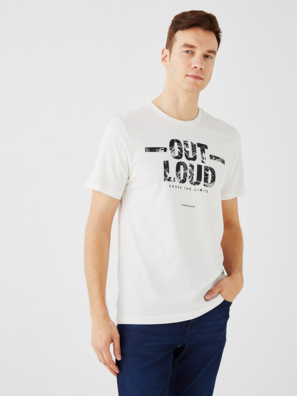 Crew Neck Short Sleeve Printed Combed Cotton Men's T-shirt -S3BM33Z8-EEW