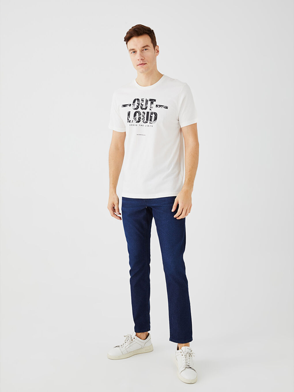 Crew Neck Short Sleeve Printed Combed Cotton Men's T-shirt -S3BM33Z8-EEW