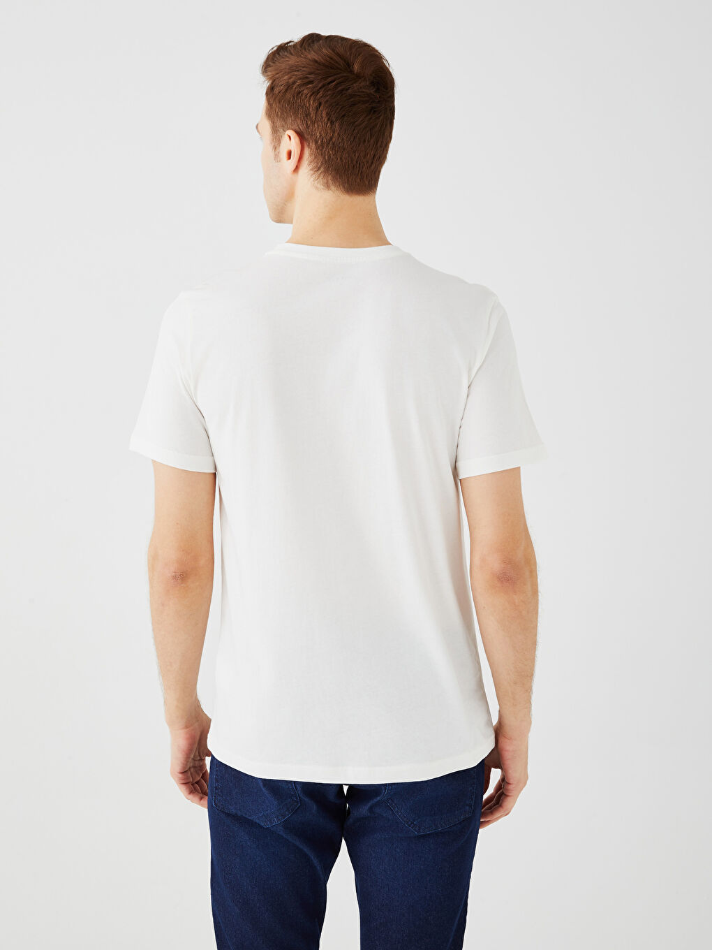 Crew Neck Short Sleeve Printed Combed Cotton Men's T-shirt -S3BM33Z8-EEW