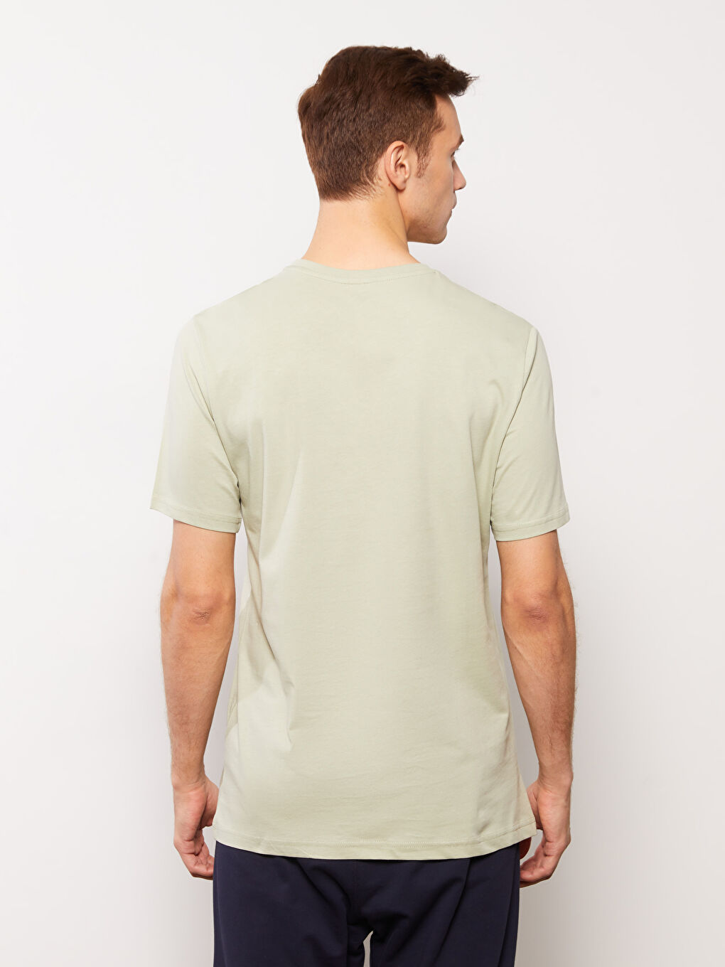 Yeşil Bisiklet Yaka Kısa Kollu Baskılı Penye Erkek Tişört-4