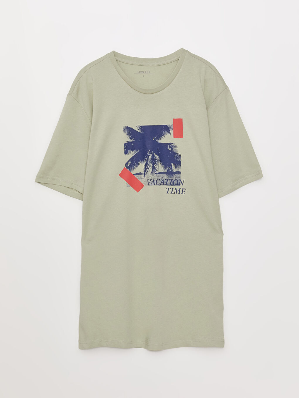 Yeşil Bisiklet Yaka Kısa Kollu Baskılı Penye Erkek Tişört-5