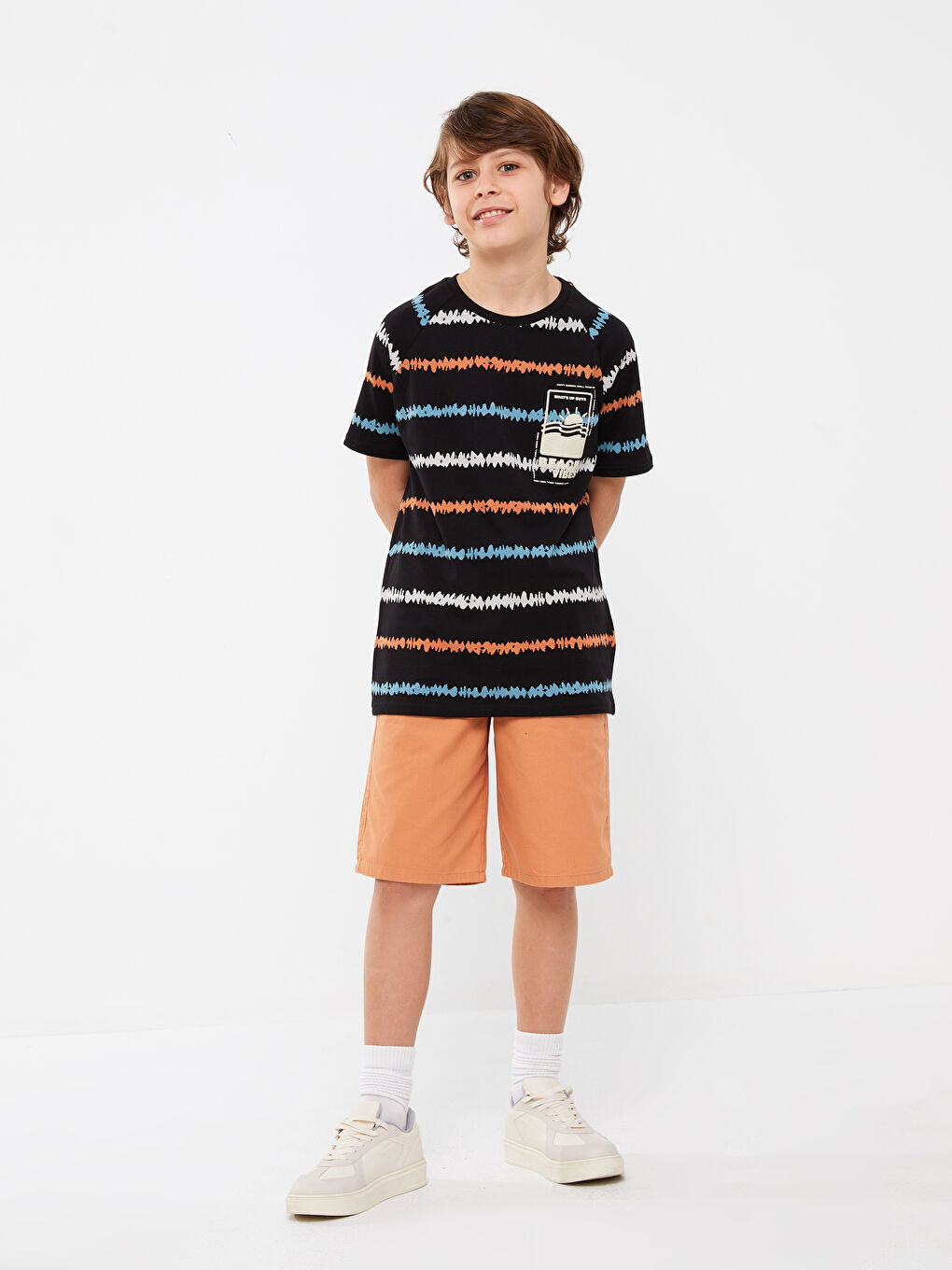 Basic Gabardine Boy Shorts With Elastic Waist -S3BM63Z4-GKQ