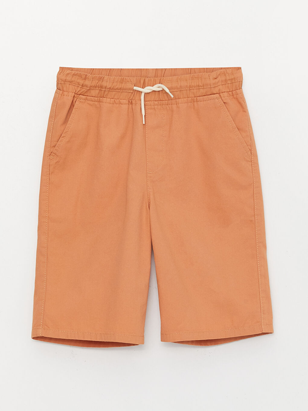 Basic Gabardine Boy Shorts With Elastic Waist -S3BM63Z4-GKQ