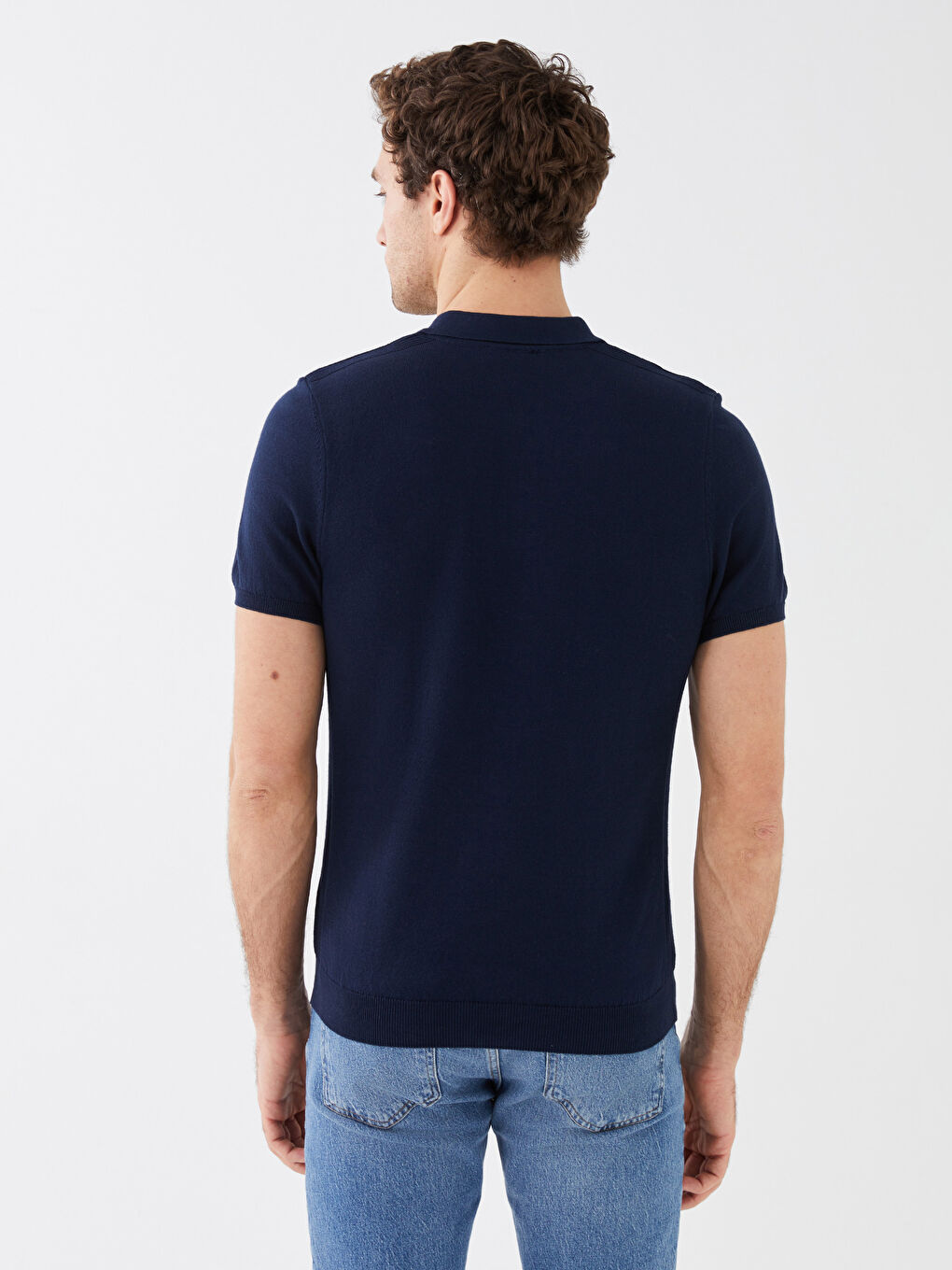 SOUTHBLUE Polo Neck Short Sleeve Men's Knitwear Sweater -S3BM65Z8-DWP