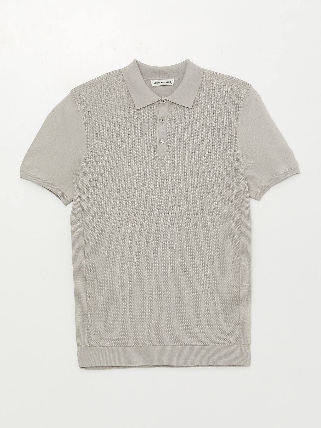 Gri Polo Yaka Erkek Triko Tişört-5