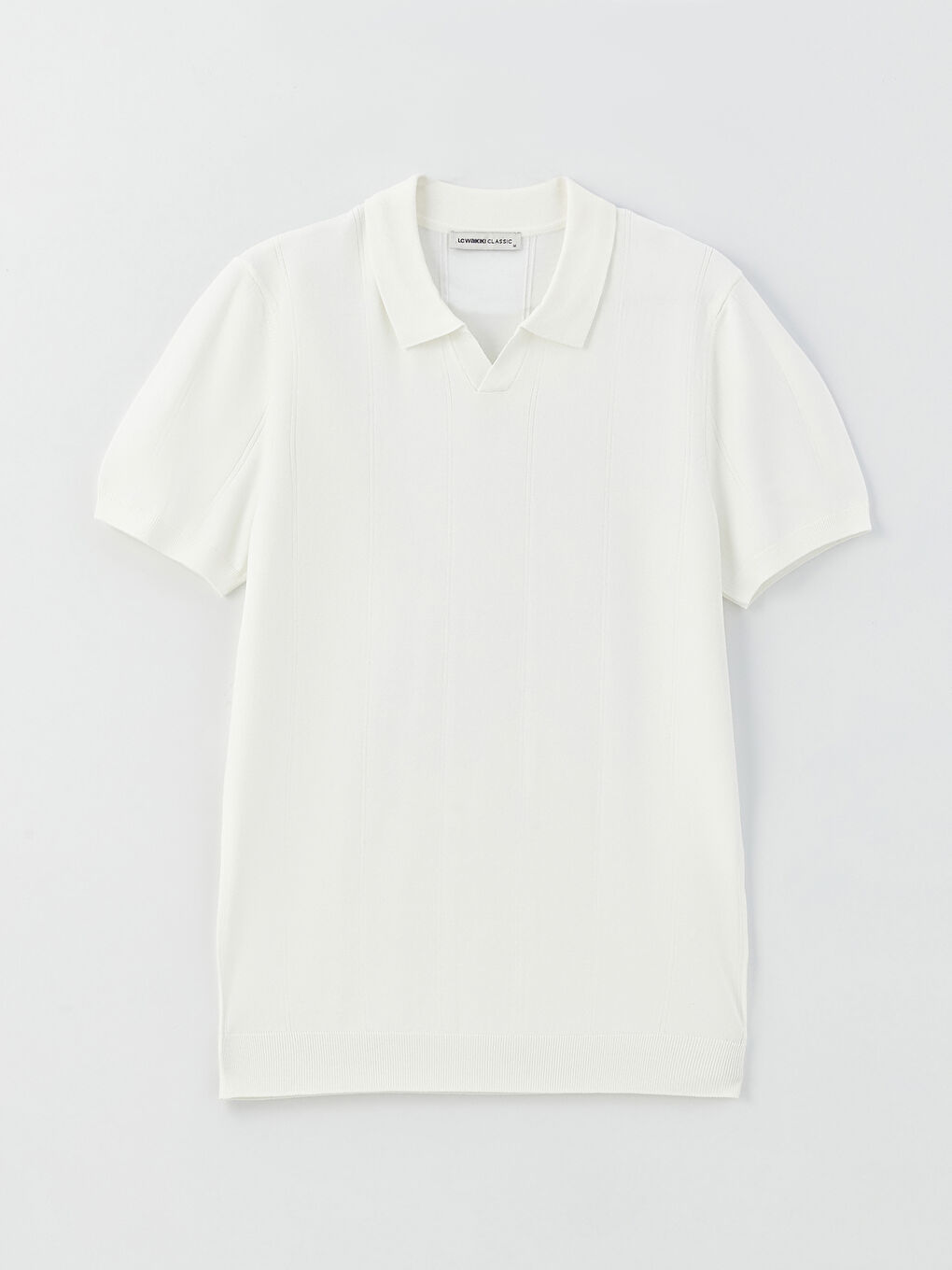 Pulover Tricotat cu Guler Polo și Mânecă Scurtă pentru Bărbați-5