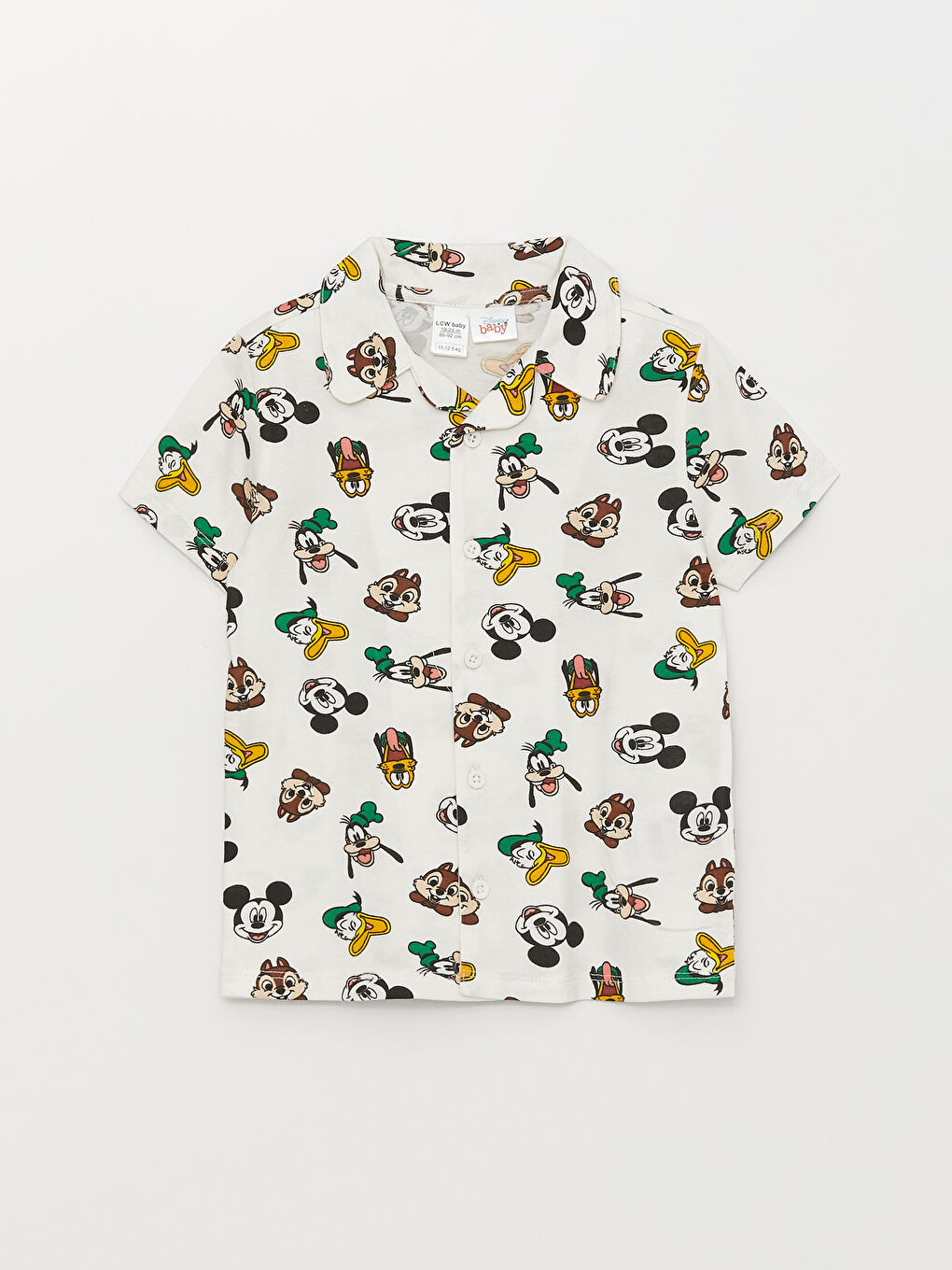 Polo Neck Short Sleeve Mickey Mouse Printed Baby Boys' Pyjama Set-1