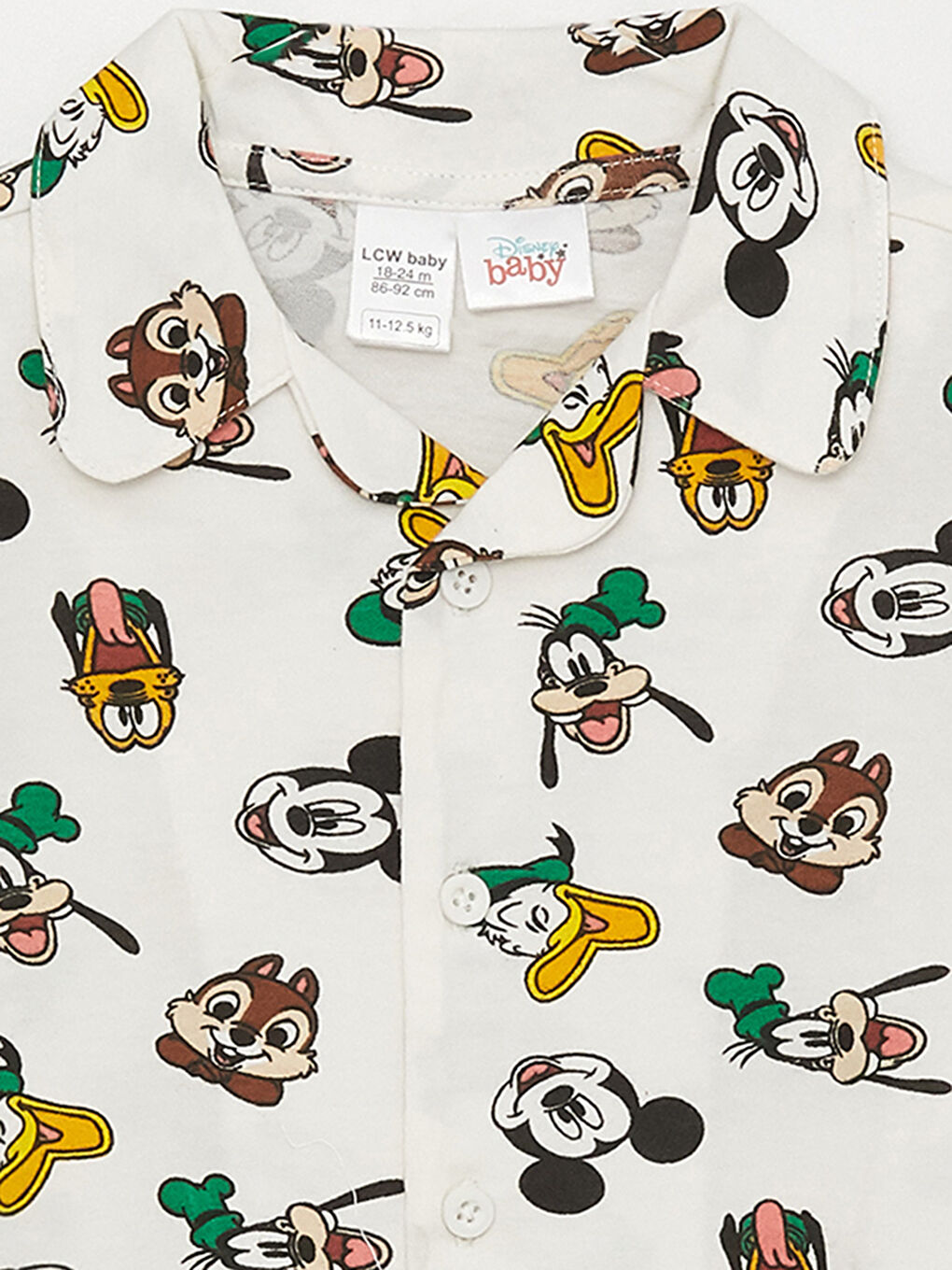 Polo Neck Short Sleeve Mickey Mouse Printed Baby Boys' Pyjama Set-3