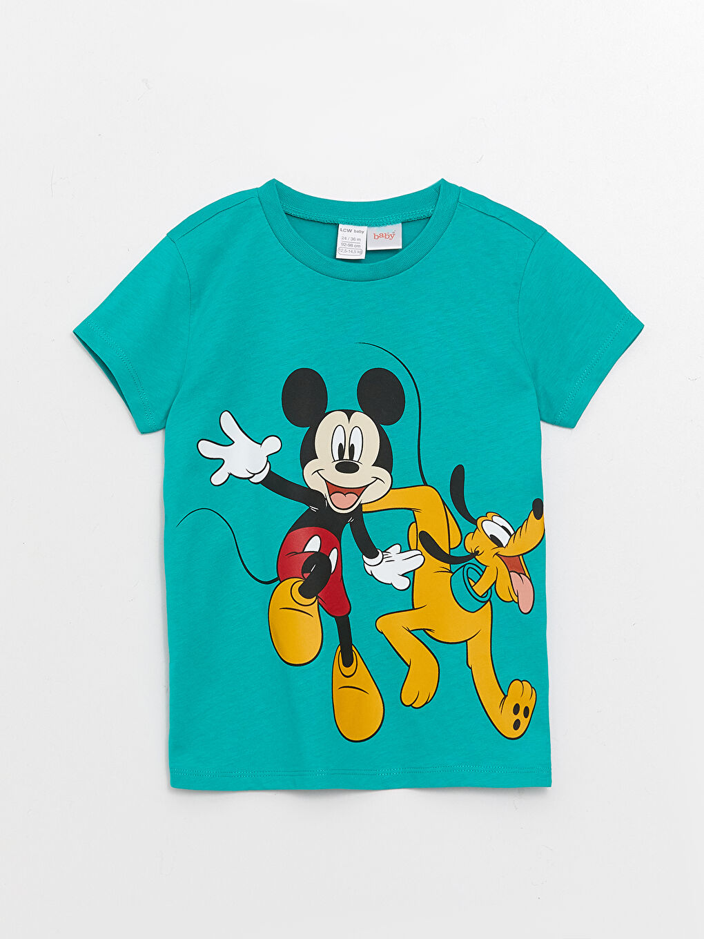 Crew Neck Short Sleeve Mickey Mouse Printed Baby Boy Pajamas Set-1