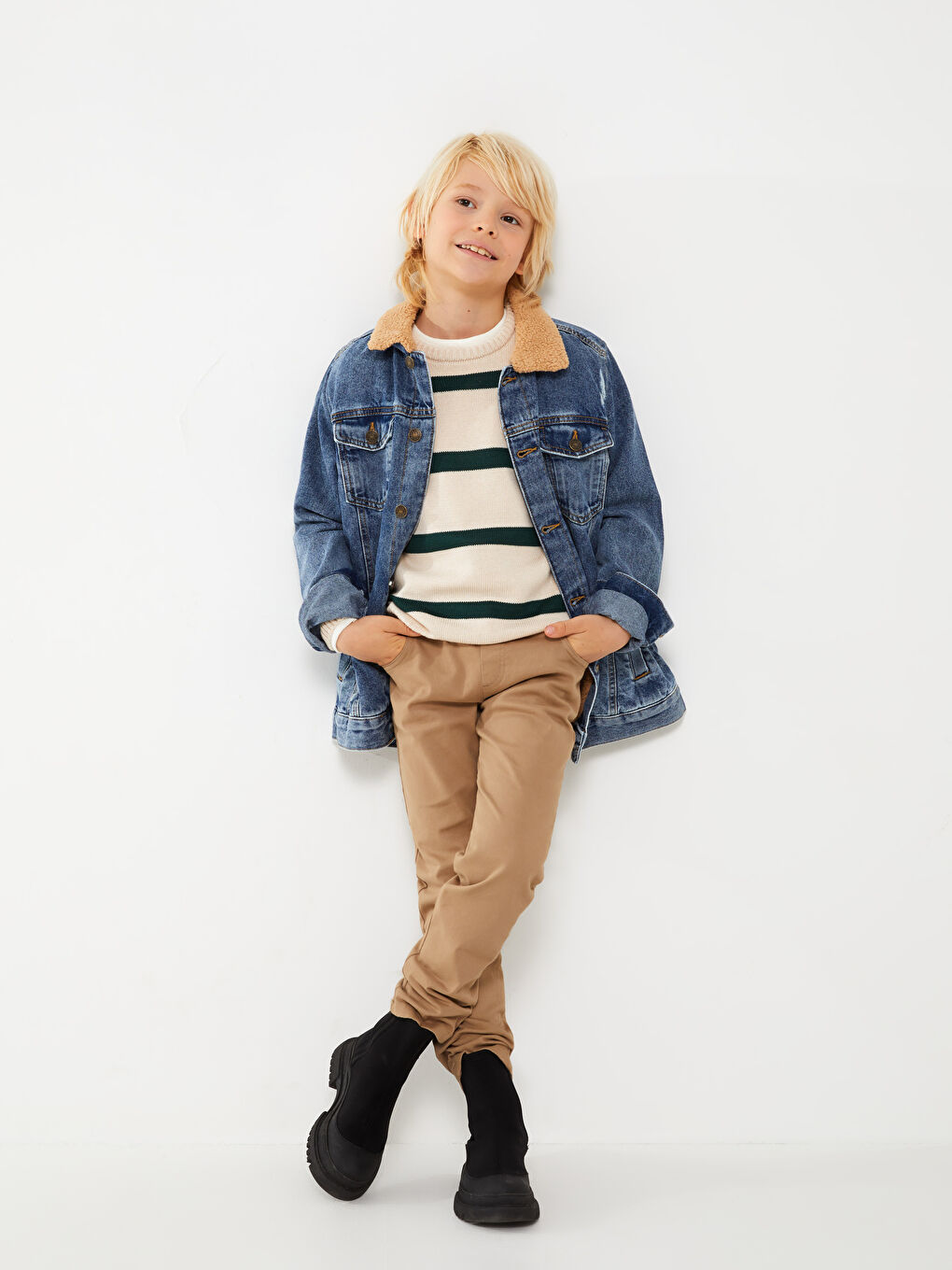 Elasticated Waist Slim Fit Boys' Trousers