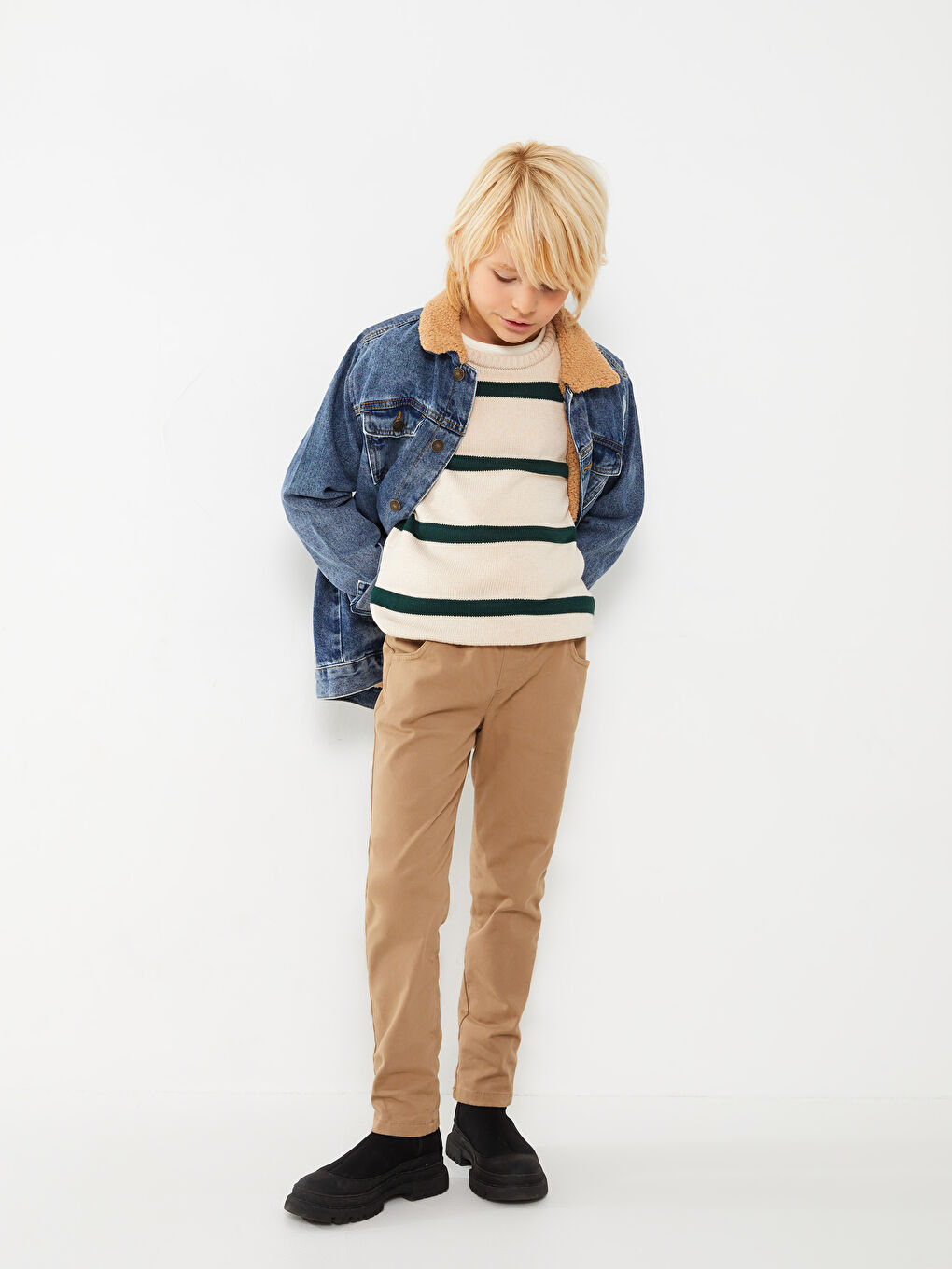 Elasticated Waist Slim Fit Boys' Trousers-2