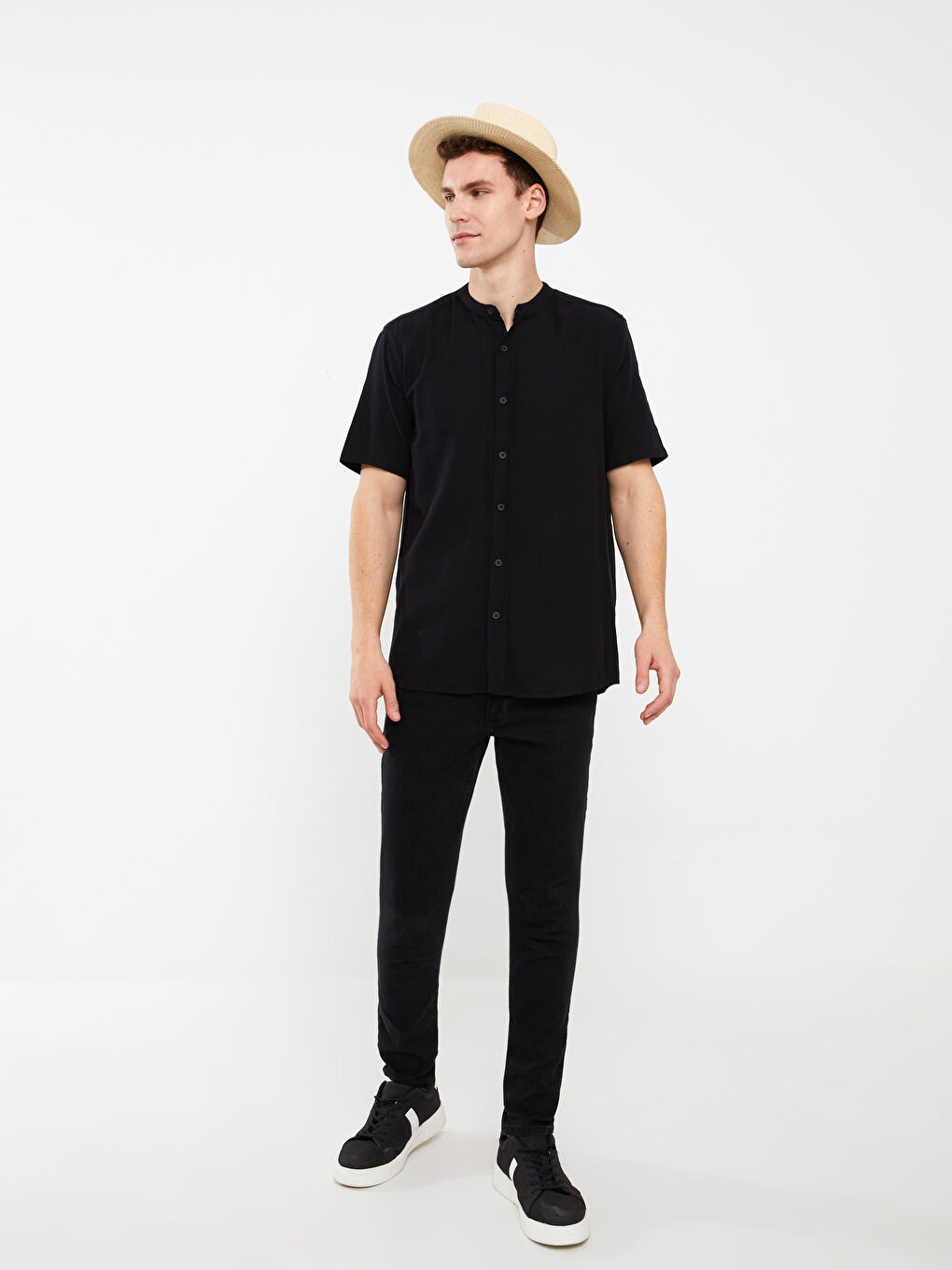 Men's Straw Felt Fedora Hat-1