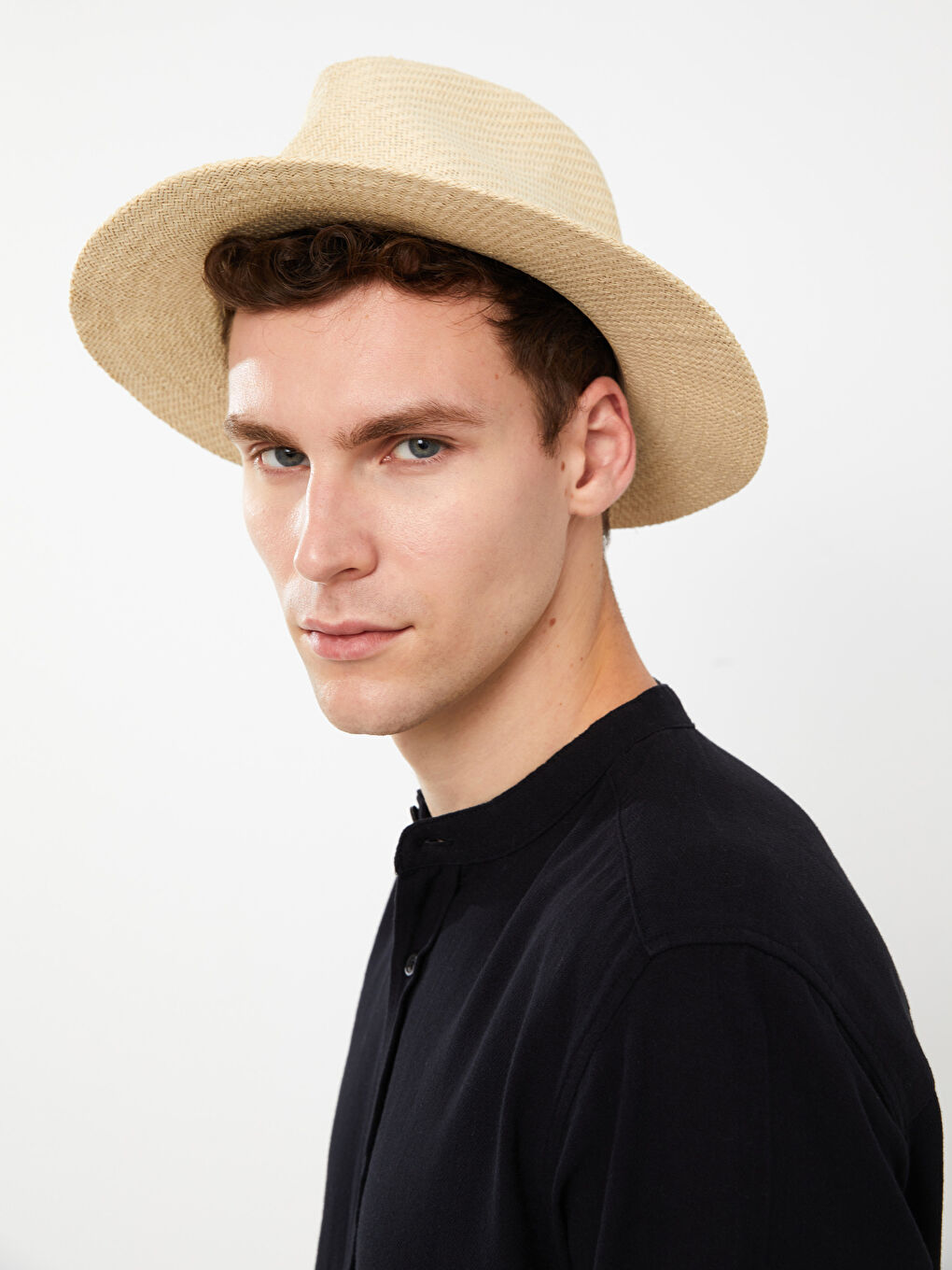 Men's Straw Felt Fedora Hat-2