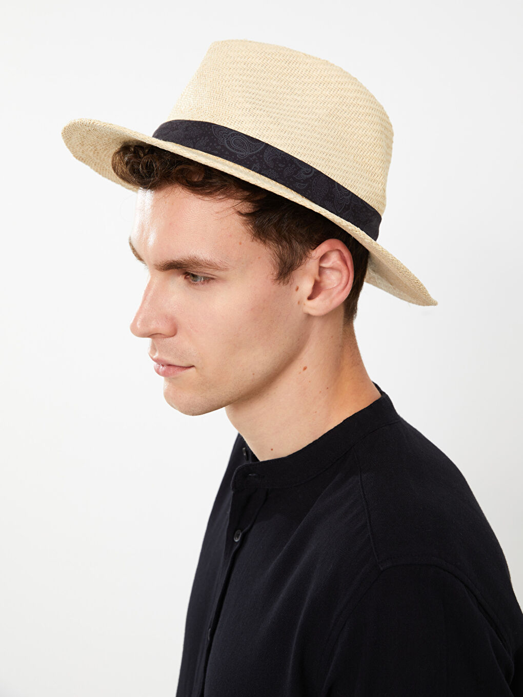Men's Straw Felt Fedora Hat-3