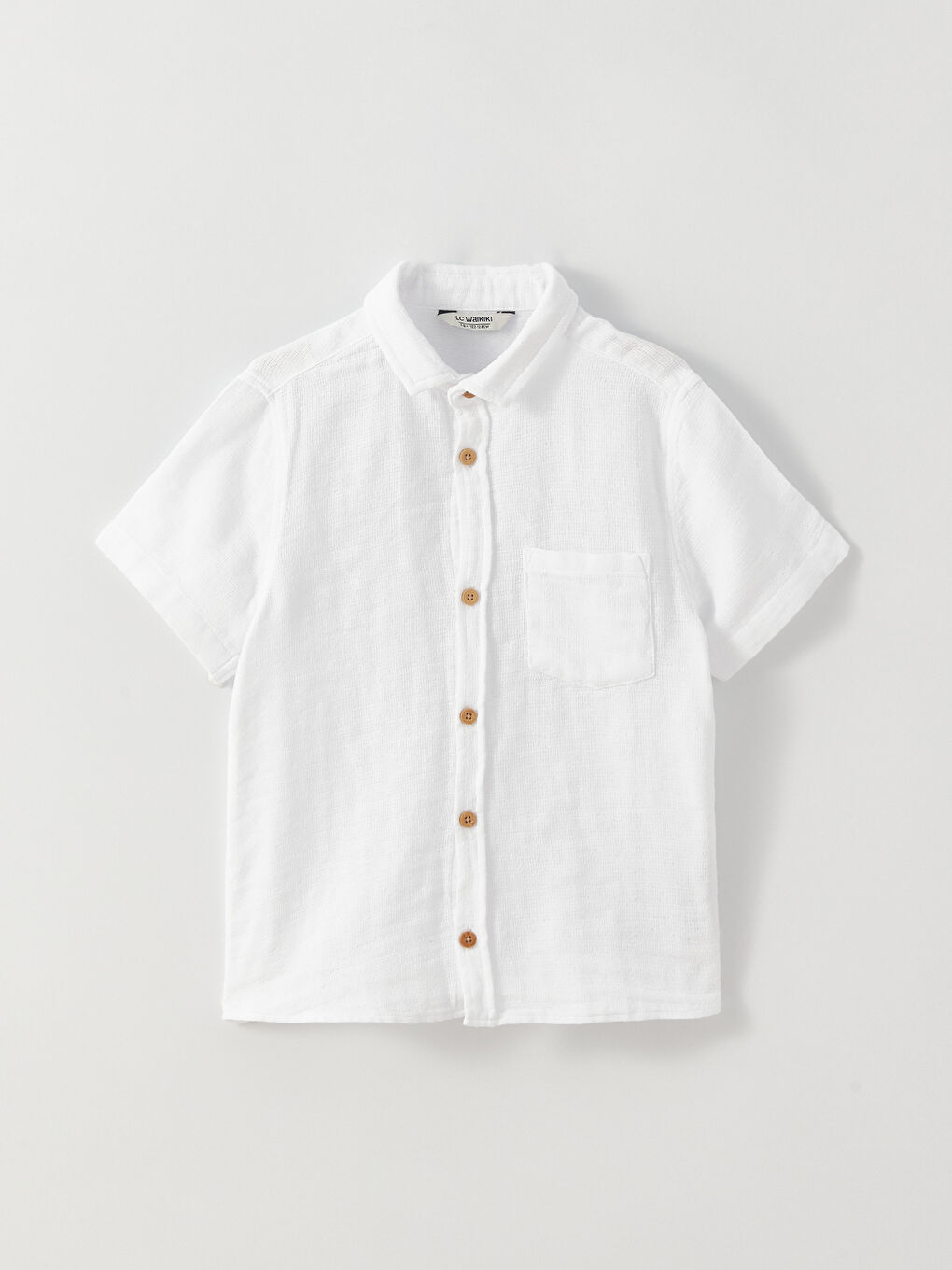 Beyaz Basic Kısa Kollu Erkek Çocuk Gömlek