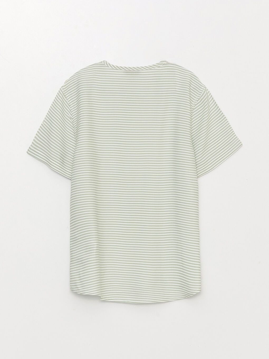 Yeşil Hakim Yaka Çizgili Kısa Kollu Erkek Çocuk Gömlek-1