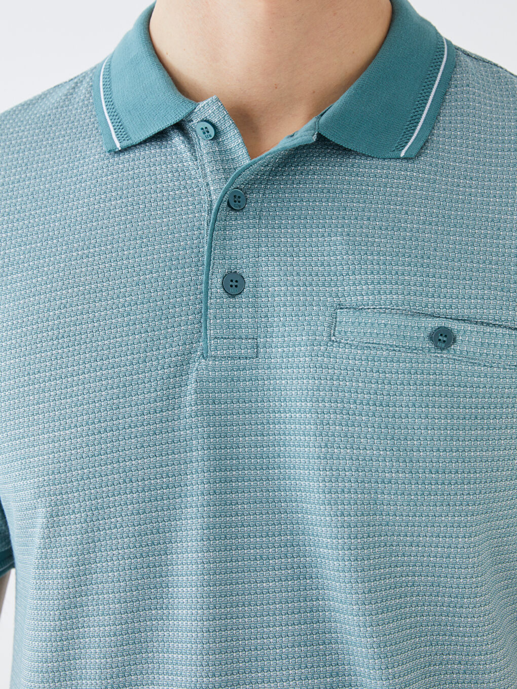 Polo Neck Short Sleeve Men's T-Shirt-3