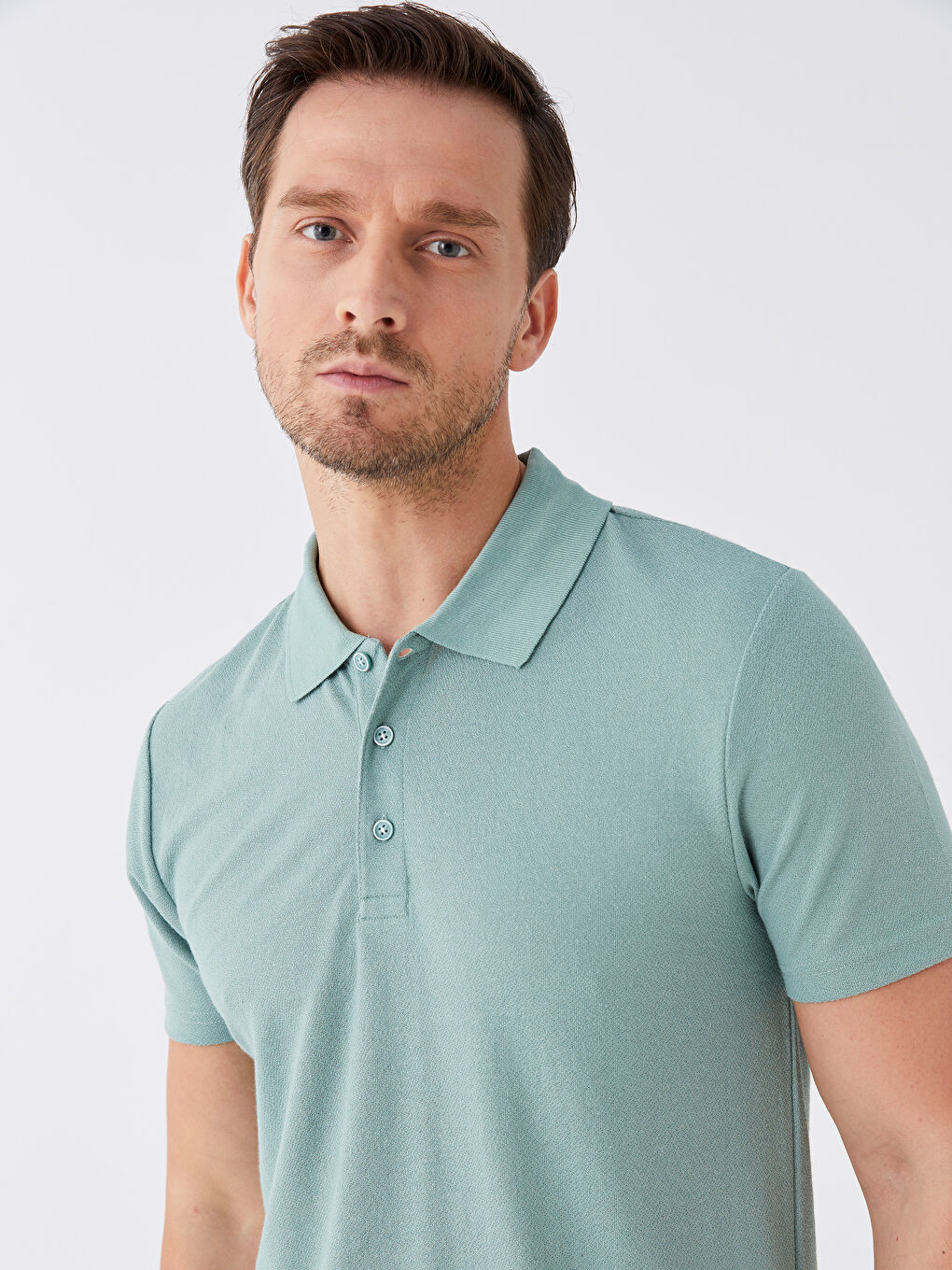 Yeşil Polo Yaka Kısa Kollu Erkek Tişört