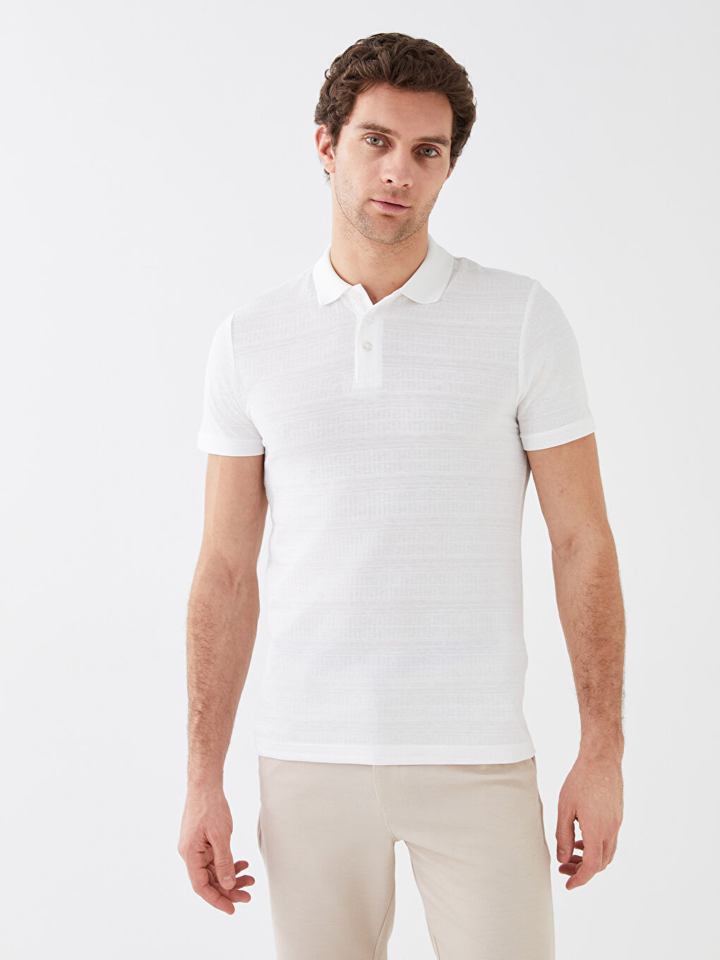 Tricou cu Guler Polo și Mânecă Scurtă pentru Bărbați-1