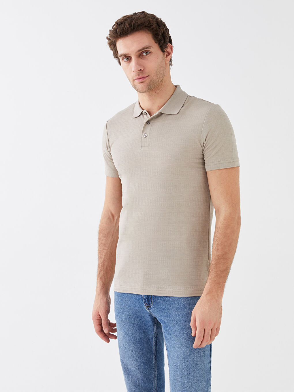 Polo Neck Short Sleeve Men's T-Shirt-1