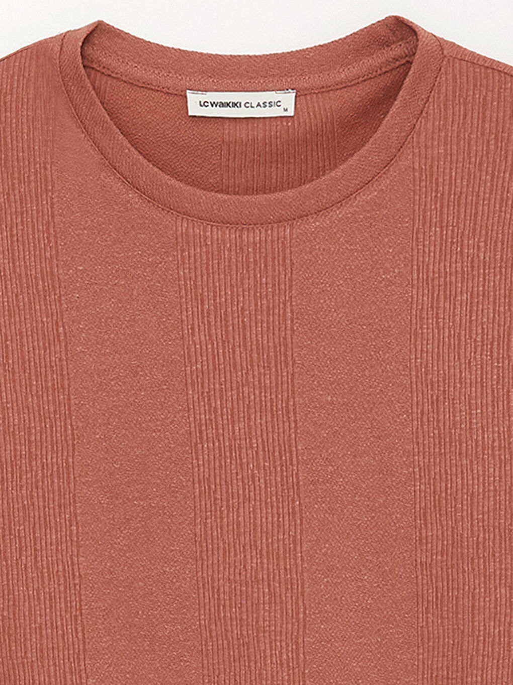 Kahverengi Bisiklet Yaka Kısa Kollu Erkek Tişört-7