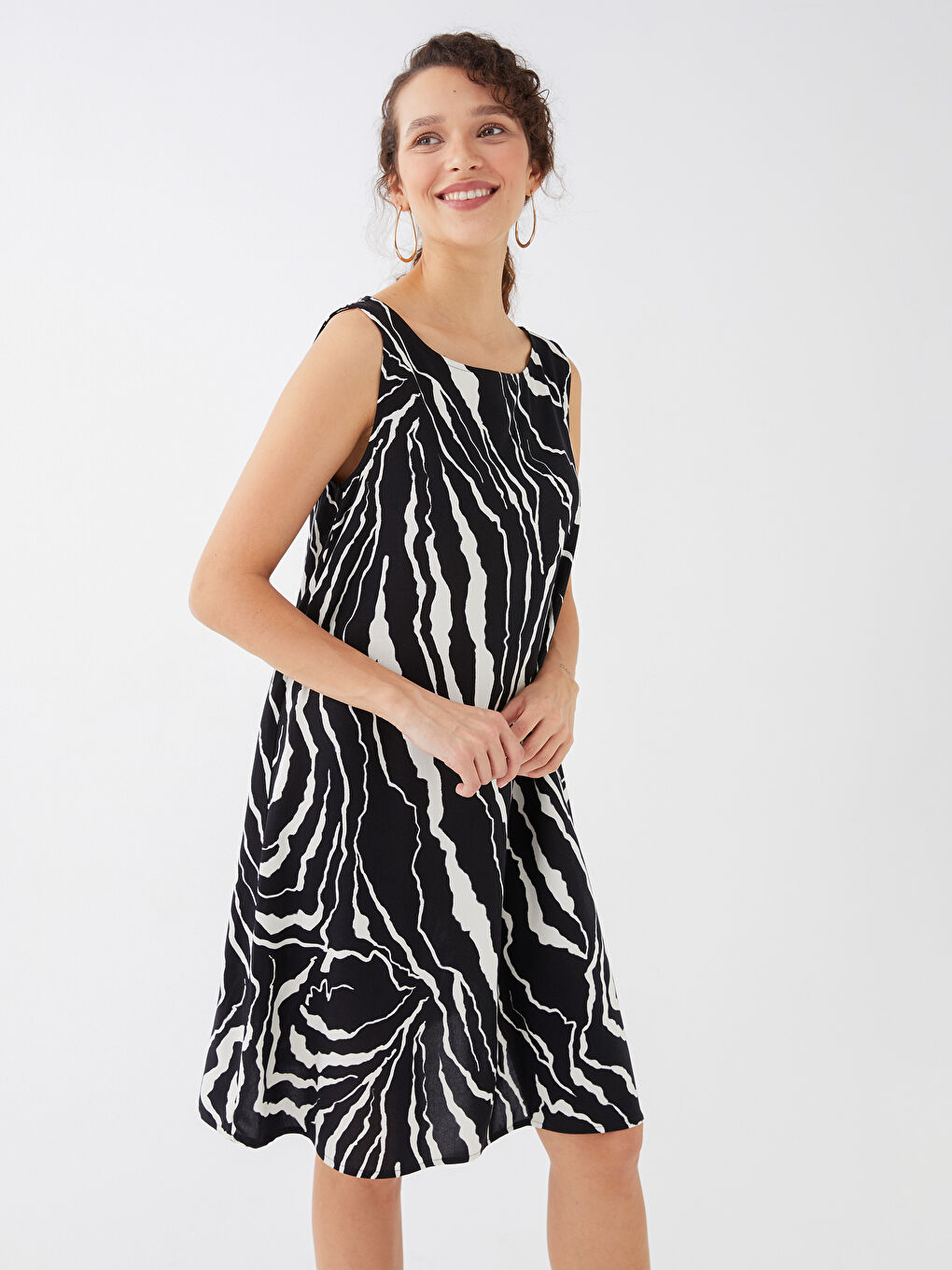 Rochie Cu Decolteu Rotund Cu Model,Pentru Femei-2