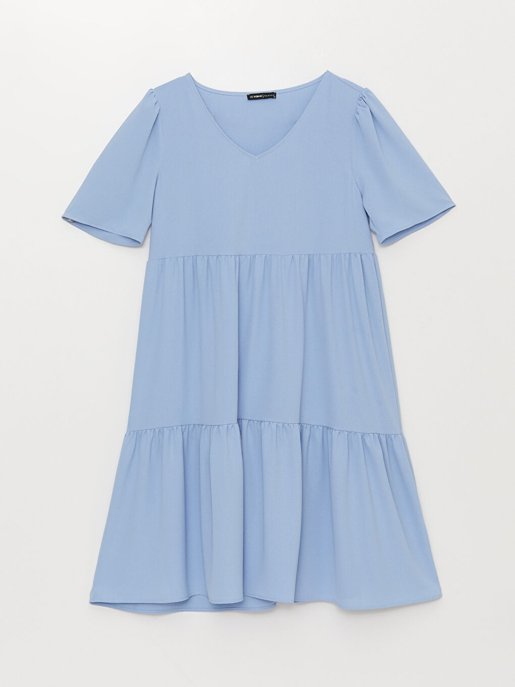 Rochie Pentru Femei Cu Decolteu În V Simplă Și Mânecă Scurtă-5