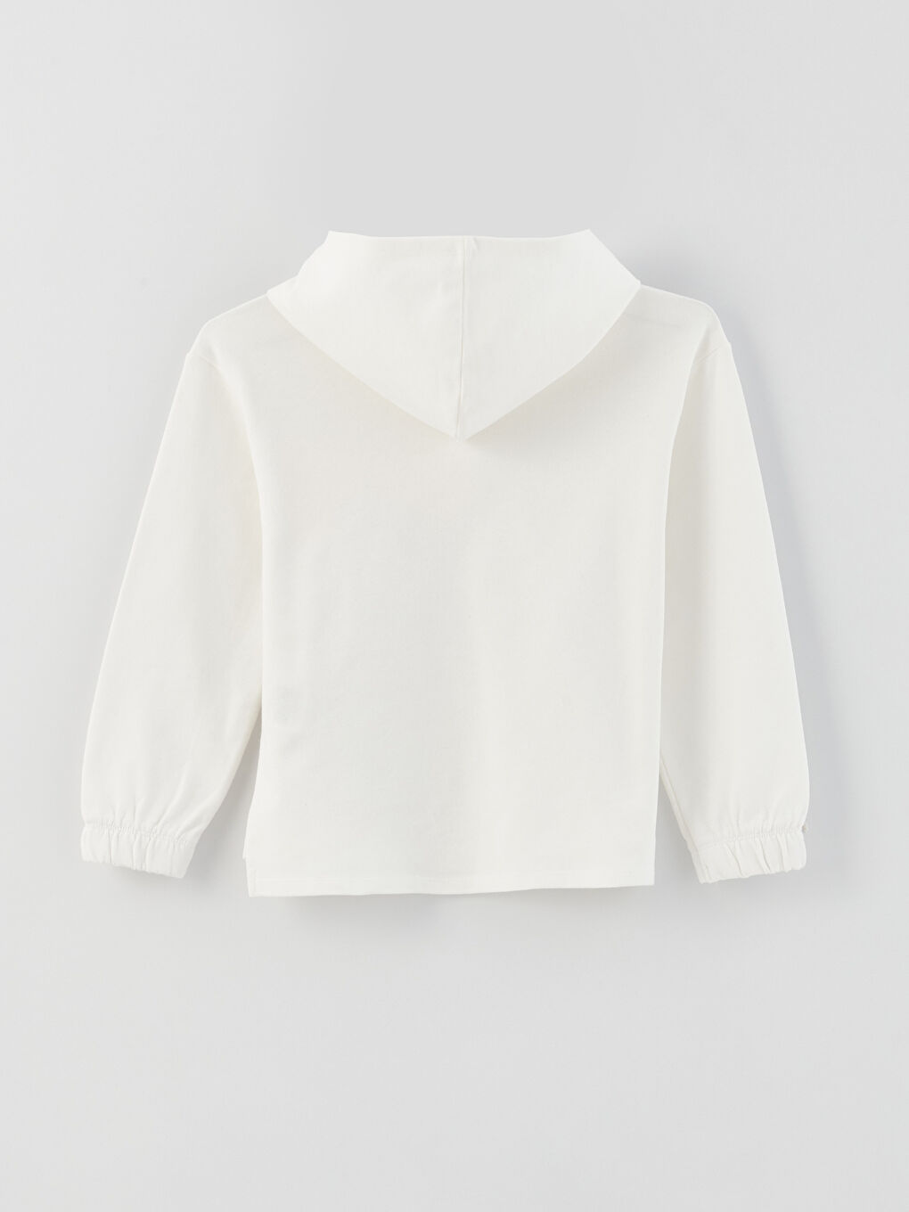 Ekru Kapüşonlu Tweety Baskılı Uzun Kollu Kız Çocuk Sweatshirt-1