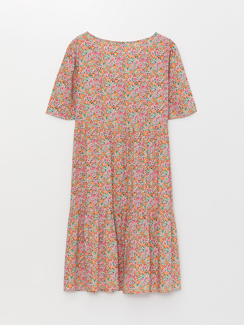 V-Ausschnitt Blumiges Kurzarmkleid für Damen-6
