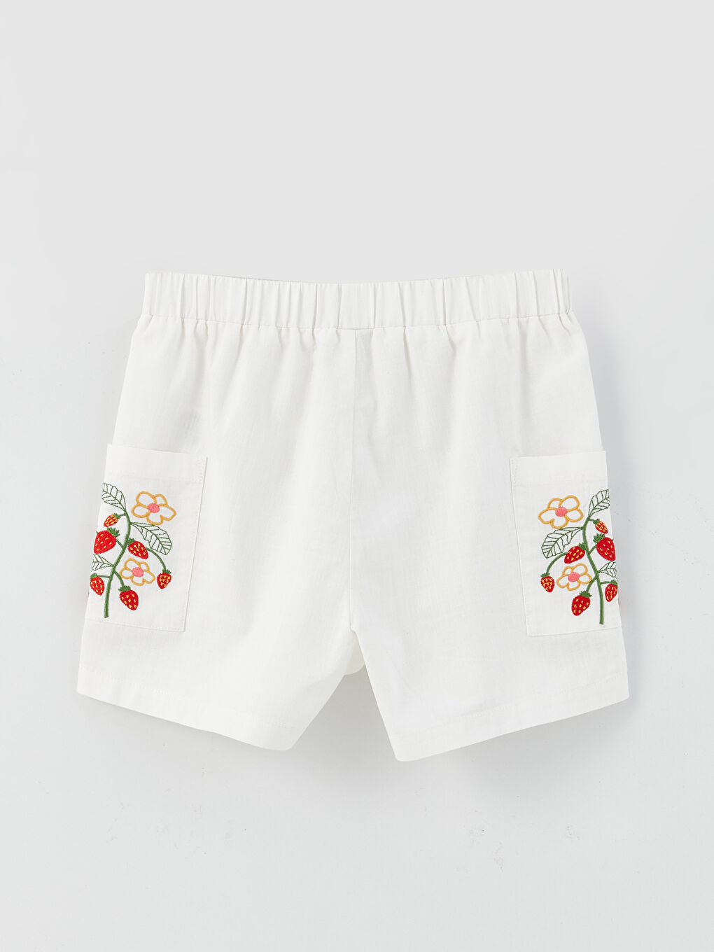 Шорты с вышивкой и эластичным поясом для девочек-1