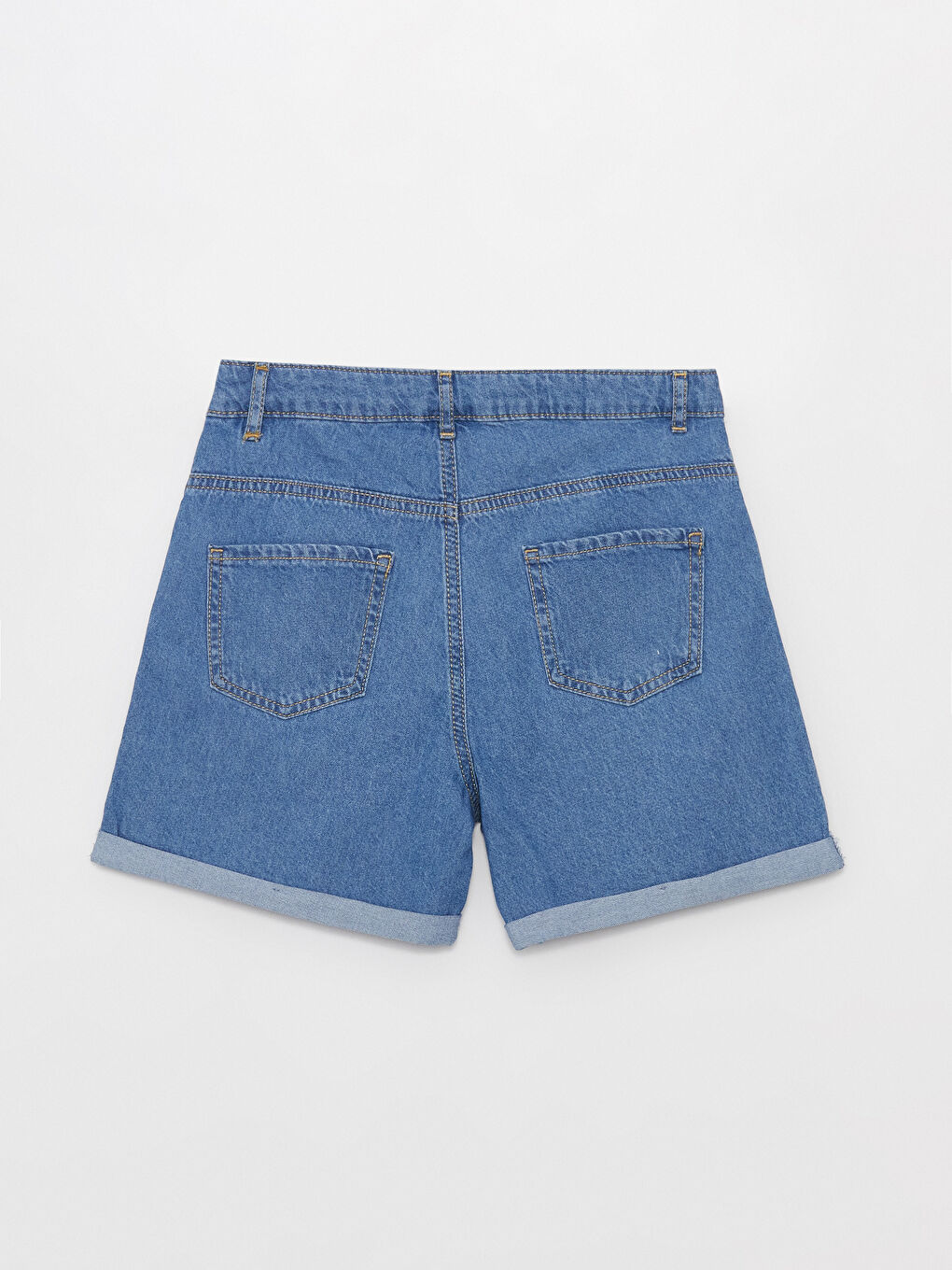 İndigo Nakışlı Kız Çocuk Jean Şort-2