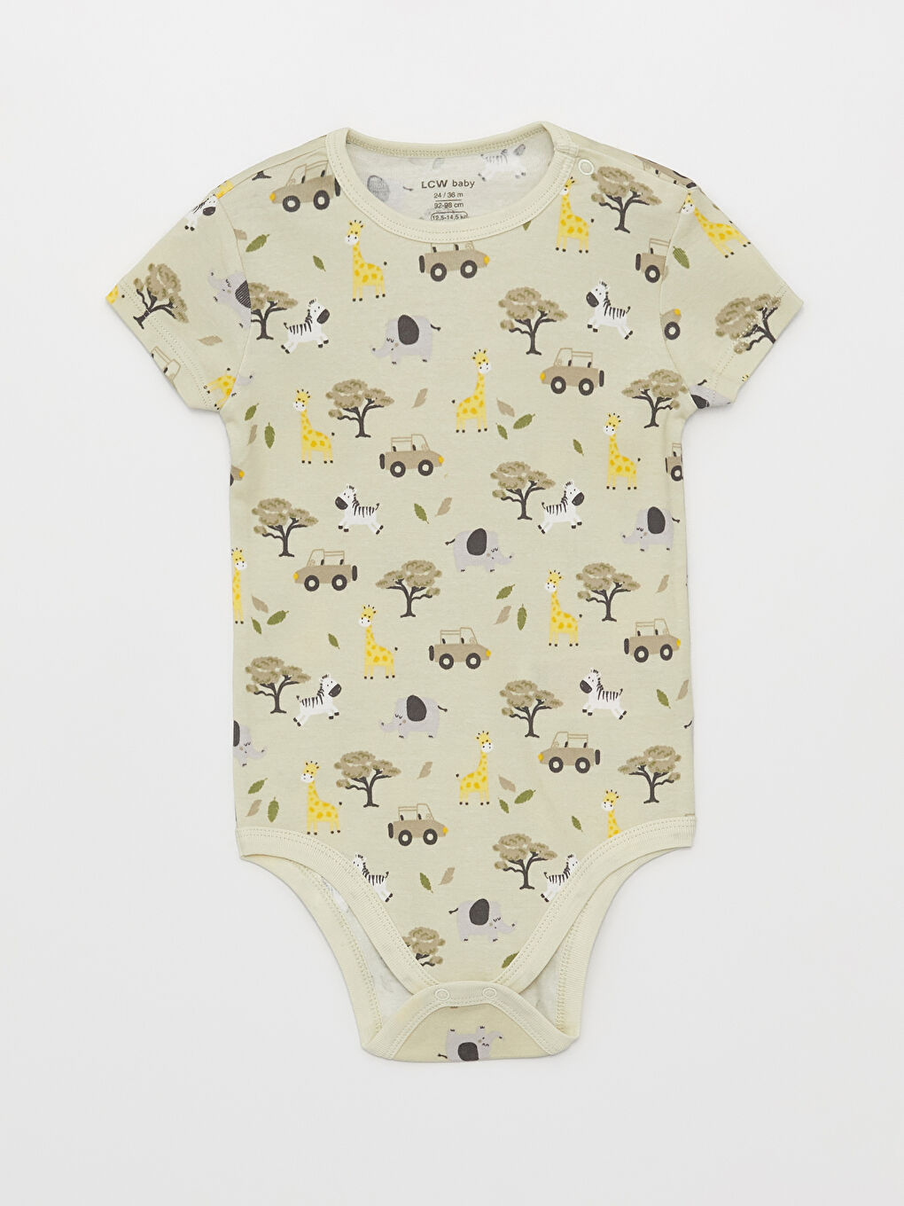 Yeşil Bisiklet Yaka Baskılı Erkek Bebek Çıtçıtlı Bodysuit 2'li-1