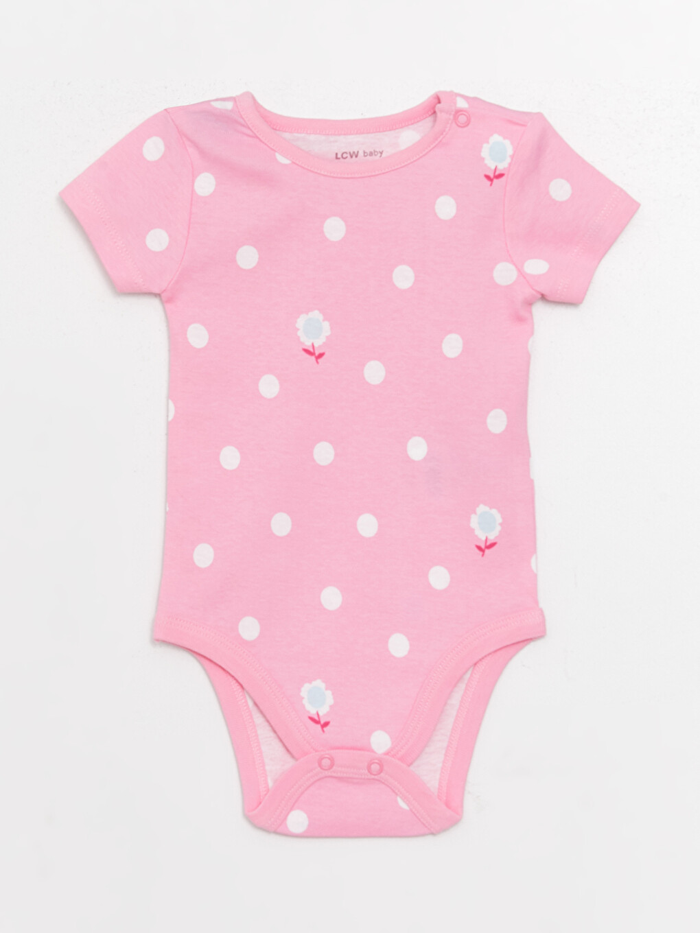 Crew Neck Baby Girl Snap Snap Bodysuit 2 Pack-2