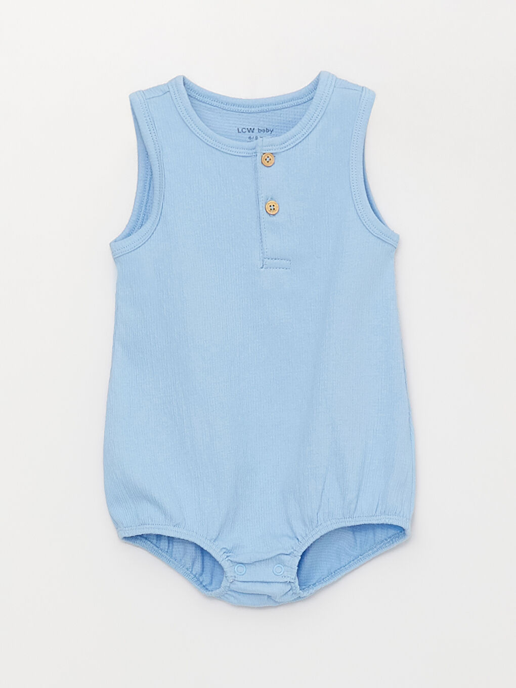LCW baby Crew Neck Baby Boy Press Stud Press Stud Bodysuit -S3BN77Z1-FFS