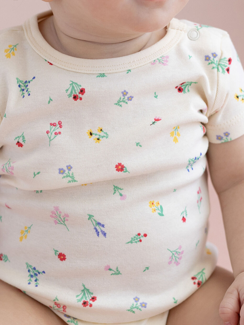 Crew Neck Baby Girl Bodysuit 2 Pack-3