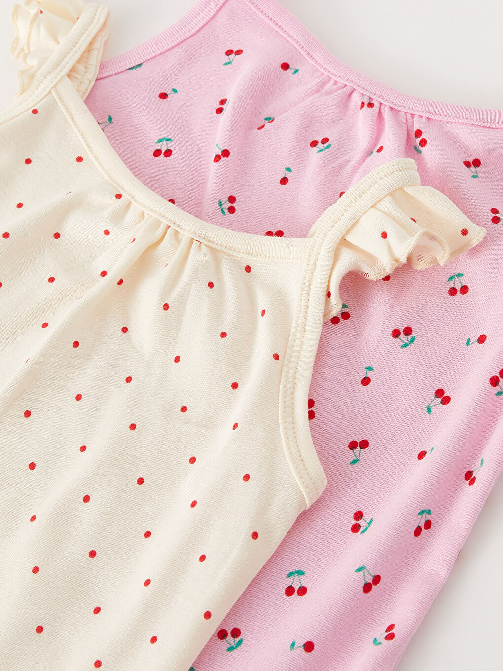 Pembe Bisiklet Yaka Kız Bebek Çıtçıtlı Bodysuit 2'li-3