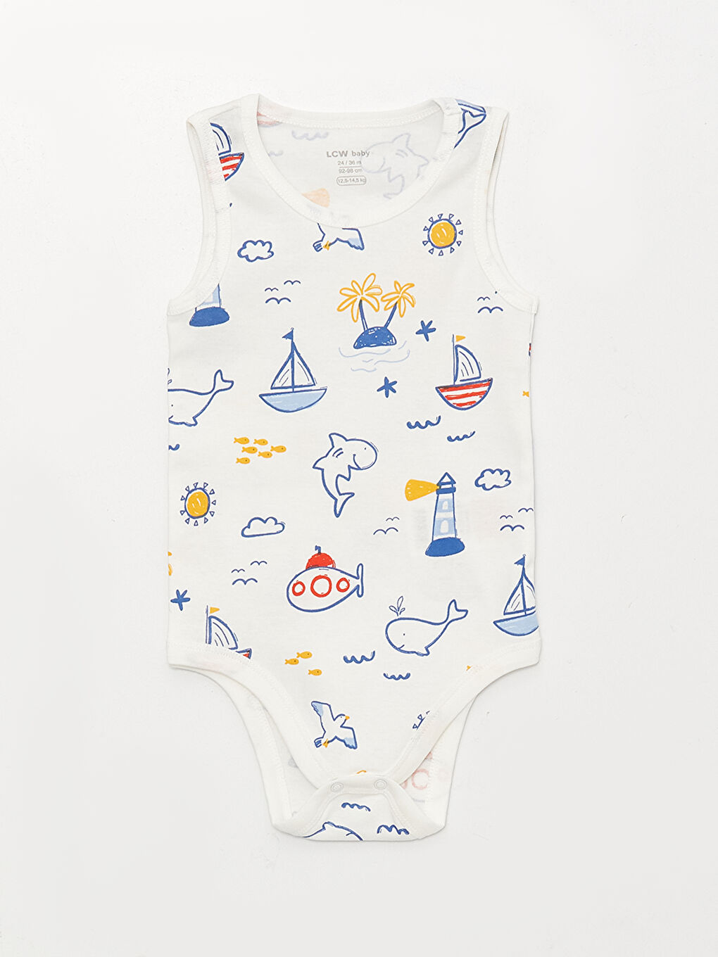 Crew Neck Baby Boy Snap Snap Bodysuit 2 Pack-2