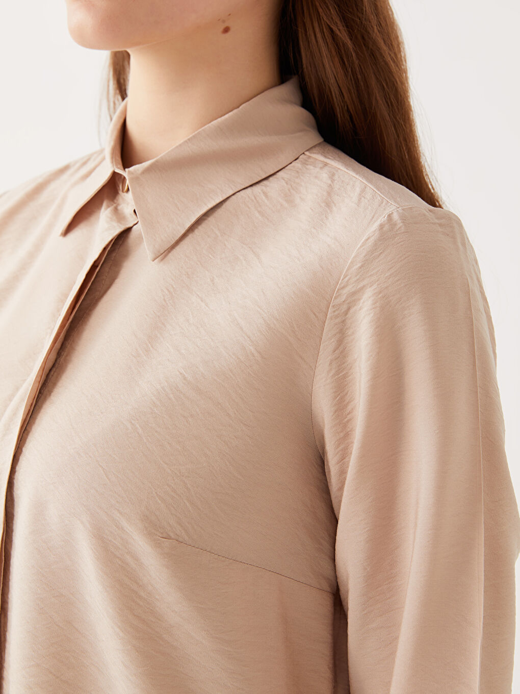 Plain Long Sleeve Women's Shirt Tunic-3