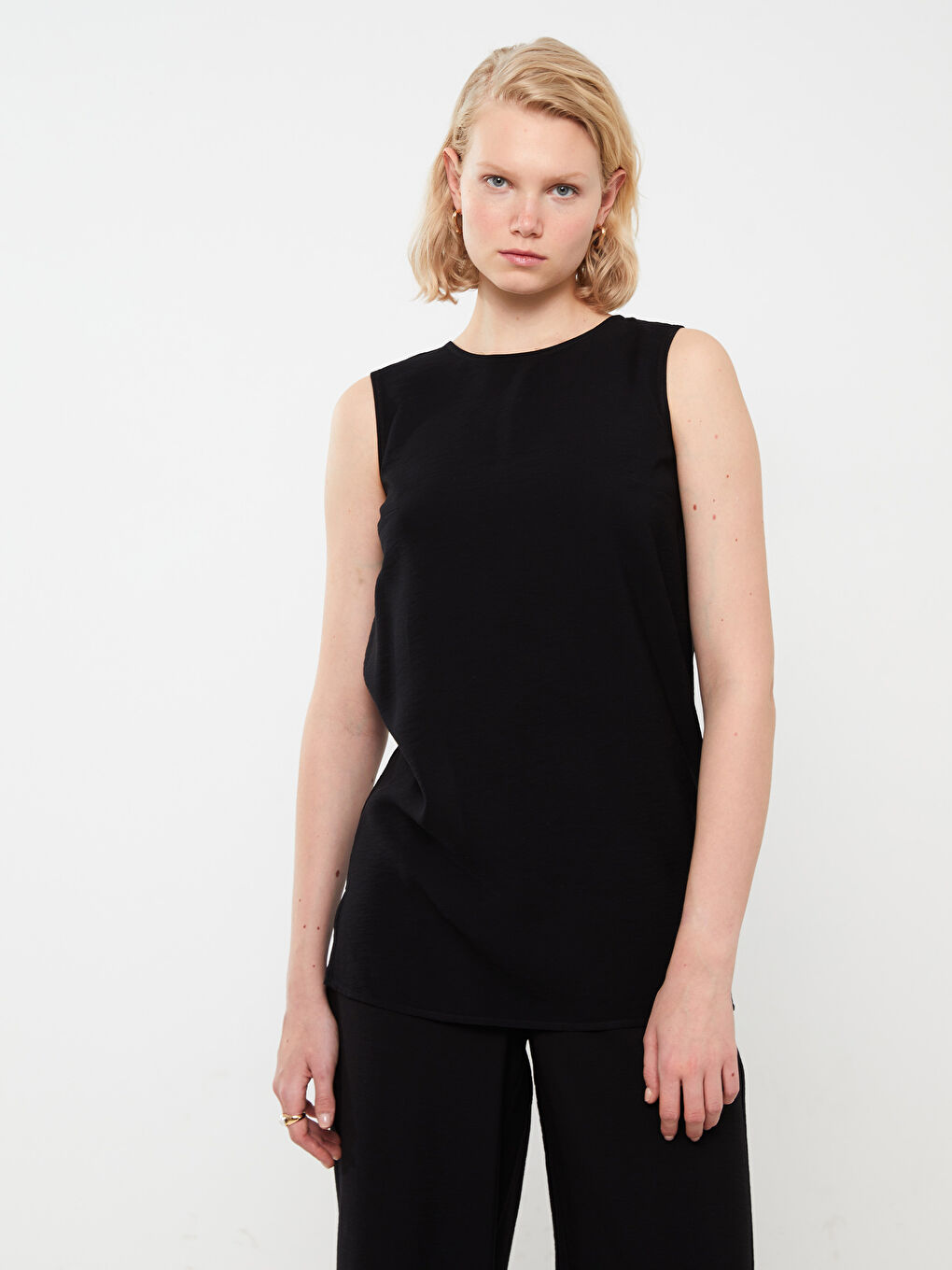 Women's Crew Neck Plain Tunic-1