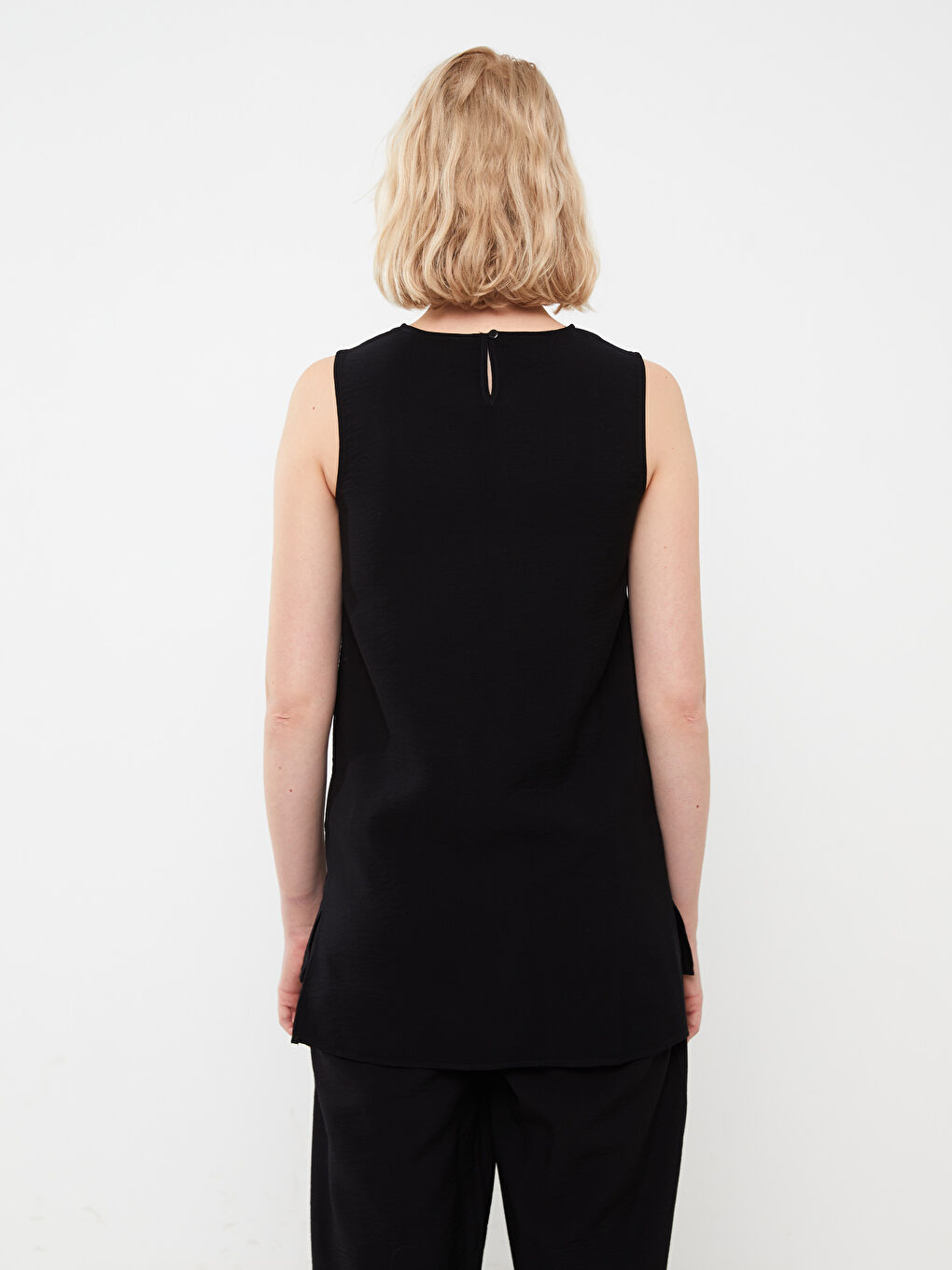 Women's Crew Neck Plain Tunic-4