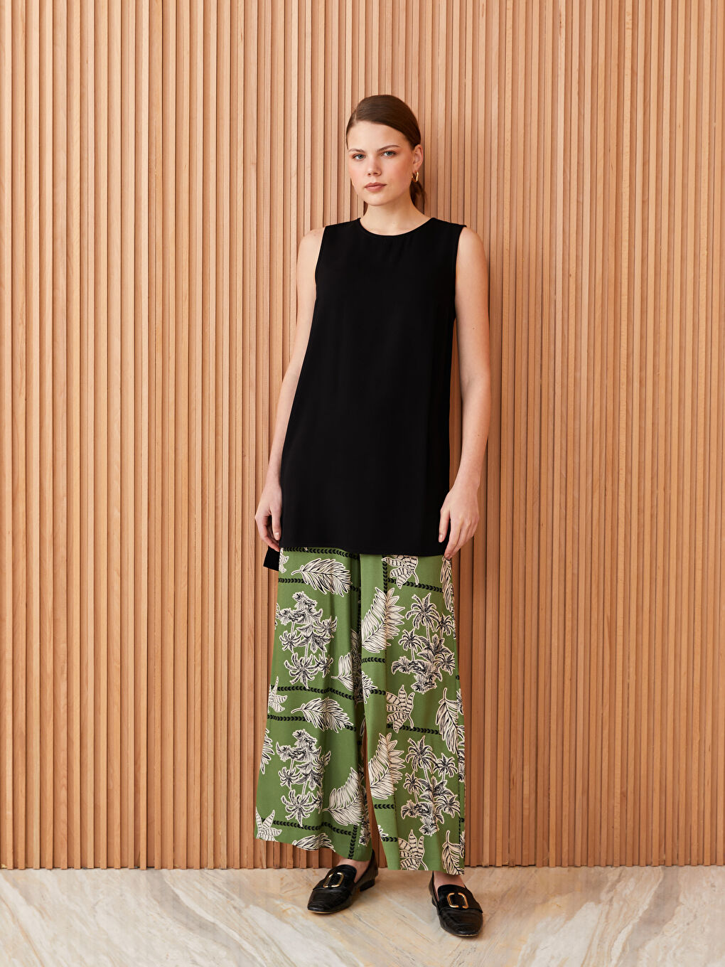 تونيك سادة بياقة دائرية للسيدات-2