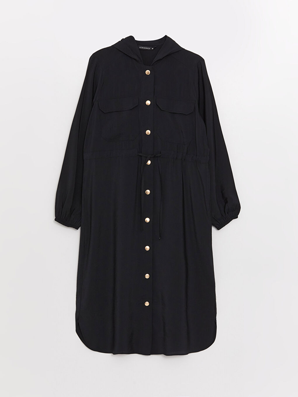 Hooded Plain Long Sleeve Women's Tunic-4