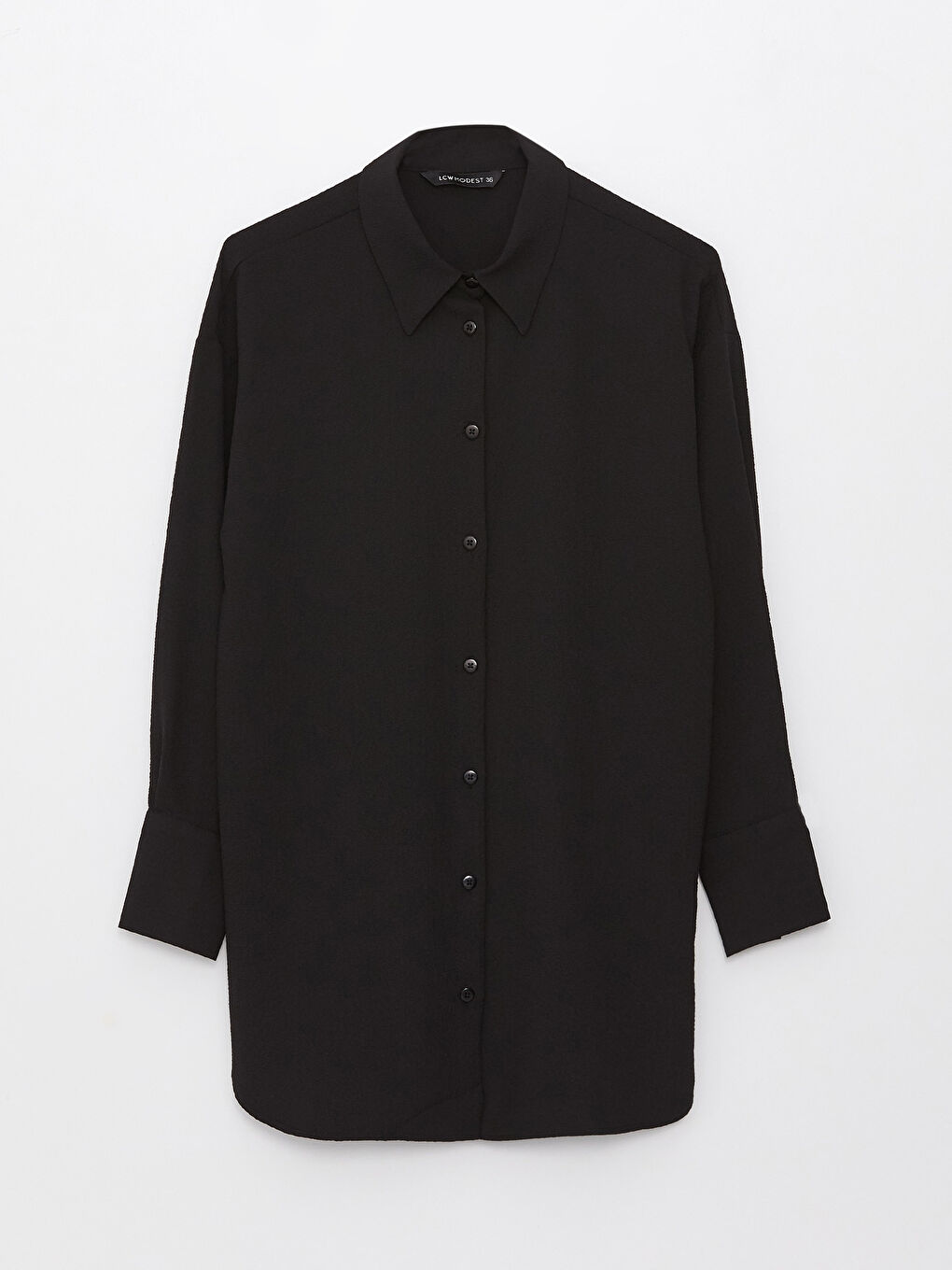 Әйелдерге арналған өрнексіз ұзын жең оверсайз жейде-5