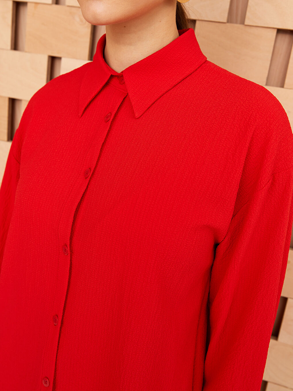 Chemise Unie à Manches Longues pour Femmes-3