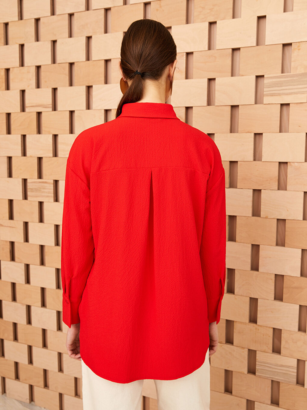 Chemise Unie à Manches Longues pour Femmes-4