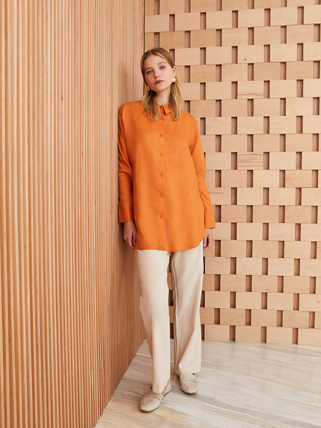 قميص تونيك برتقالي مرا-2