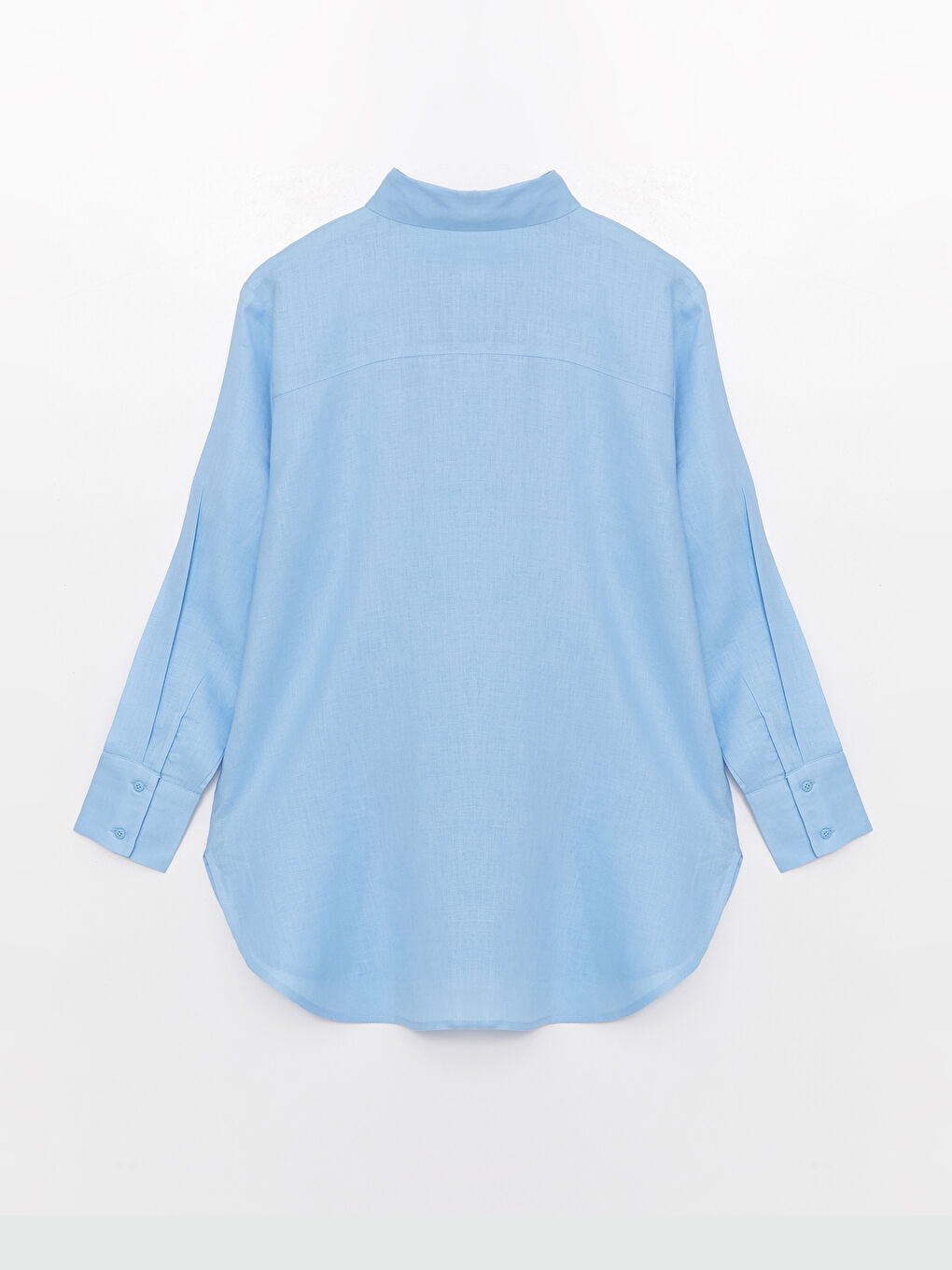 Mavi %100 Keten Kadın Gömlek Tunik-6