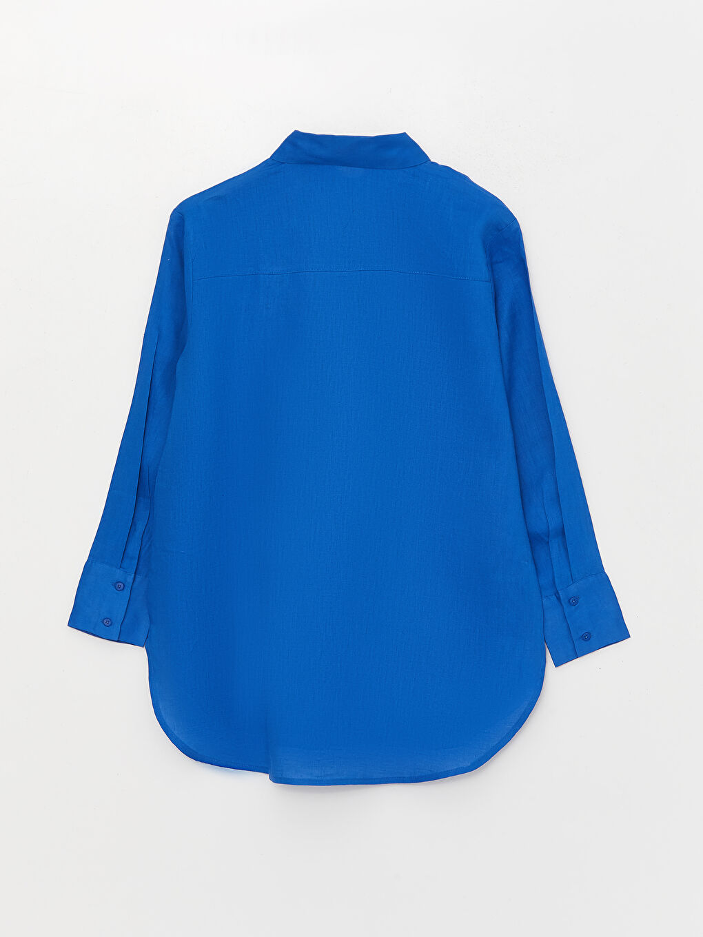 Mavi %100 Keten Kadın Gömlek Tunik-6