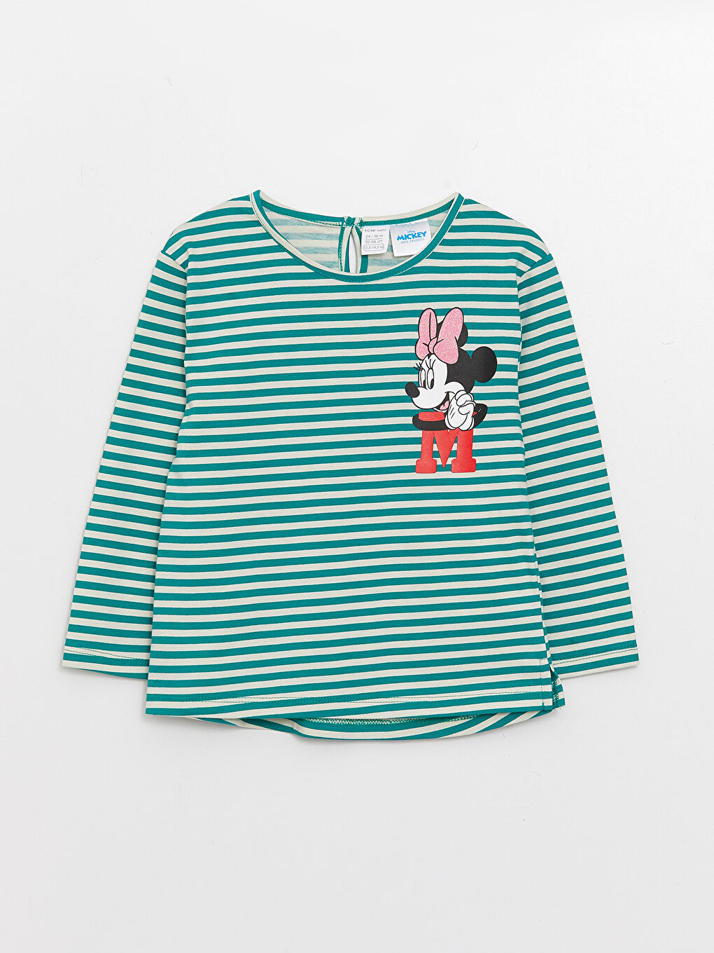 Crew Neck Long Sleeve Minnie Mouse Printed Baby Girls' T-Shirt -S3BO38Z1-LFT